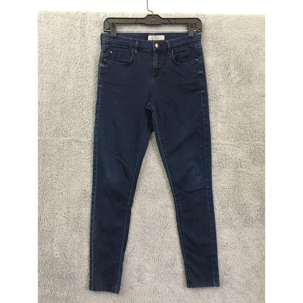 TopShop Moto Leigh Mid Rise Skinny Jean Womens 28 Stretch Blue Denim